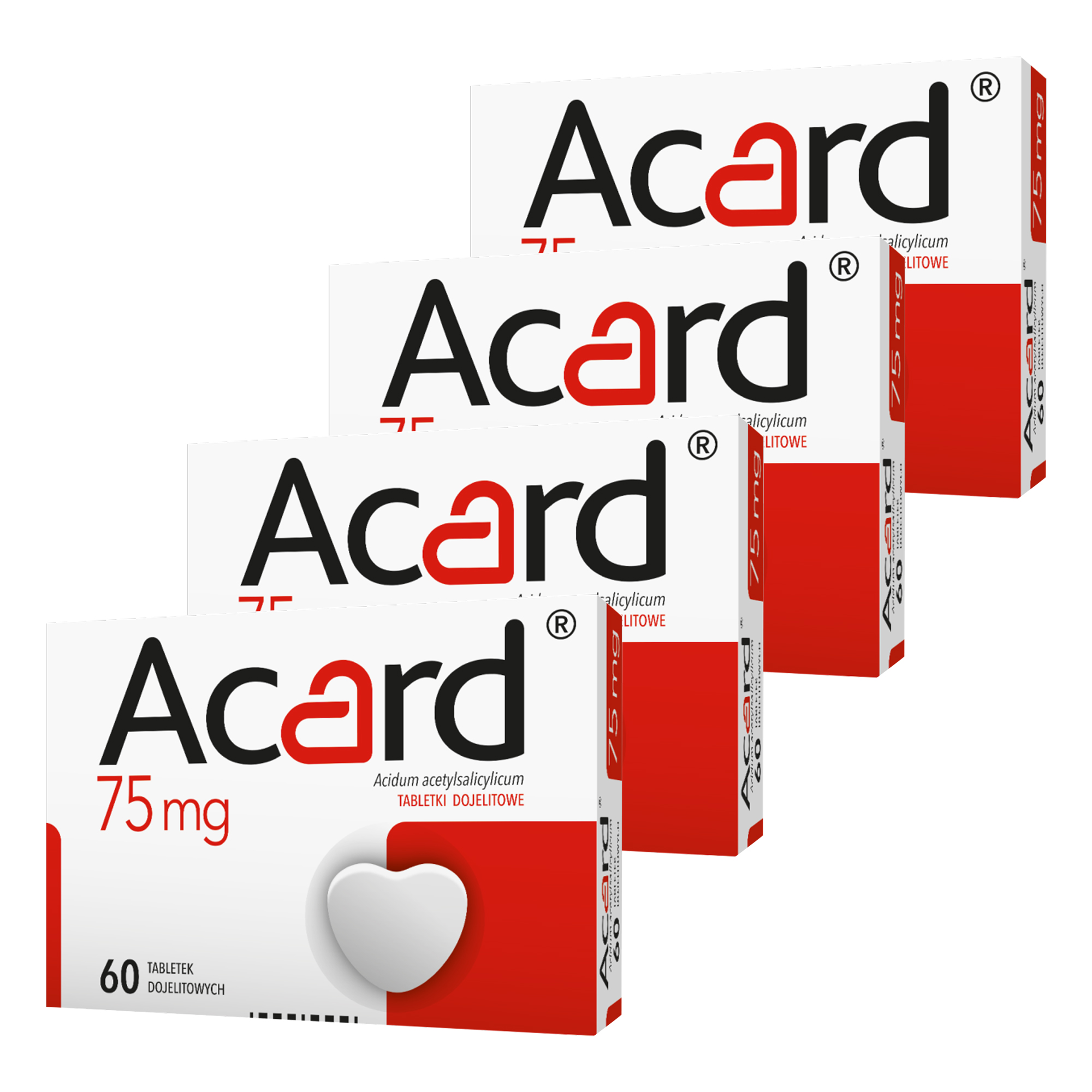Acard, 75 mg, tabletki dojelitowe powlekane, 4 x 60 sztuk zdjęcie