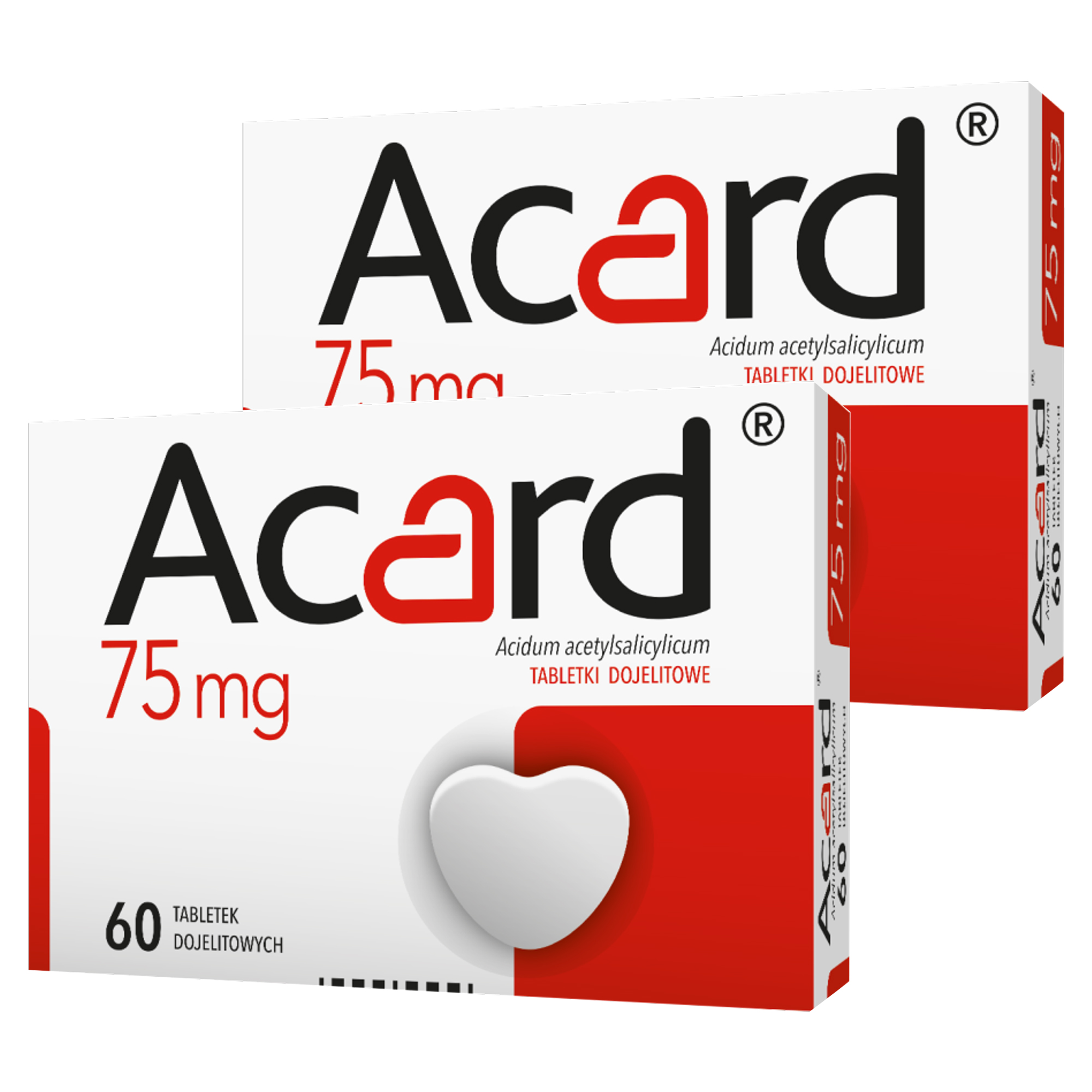 Acard, 75 mg, tabletki dojelitowe powlekane, 2 x 60 sztuk zdjęcie
