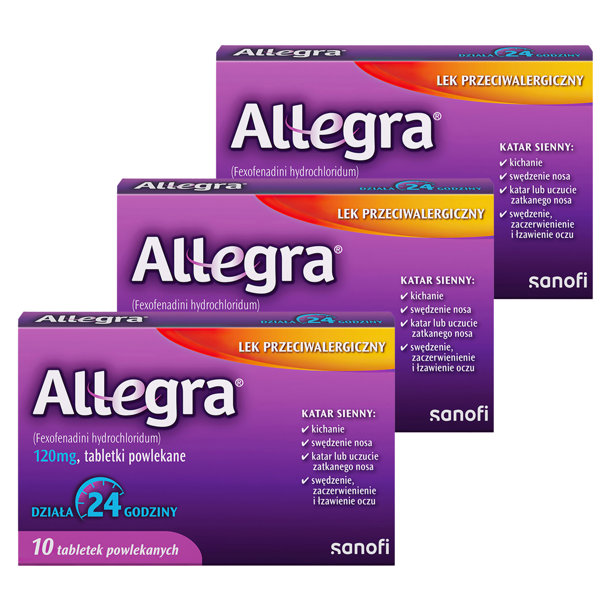 Allegra 120 mg, tabletki powlekane, 3 x 10 sztuk zdjęcie