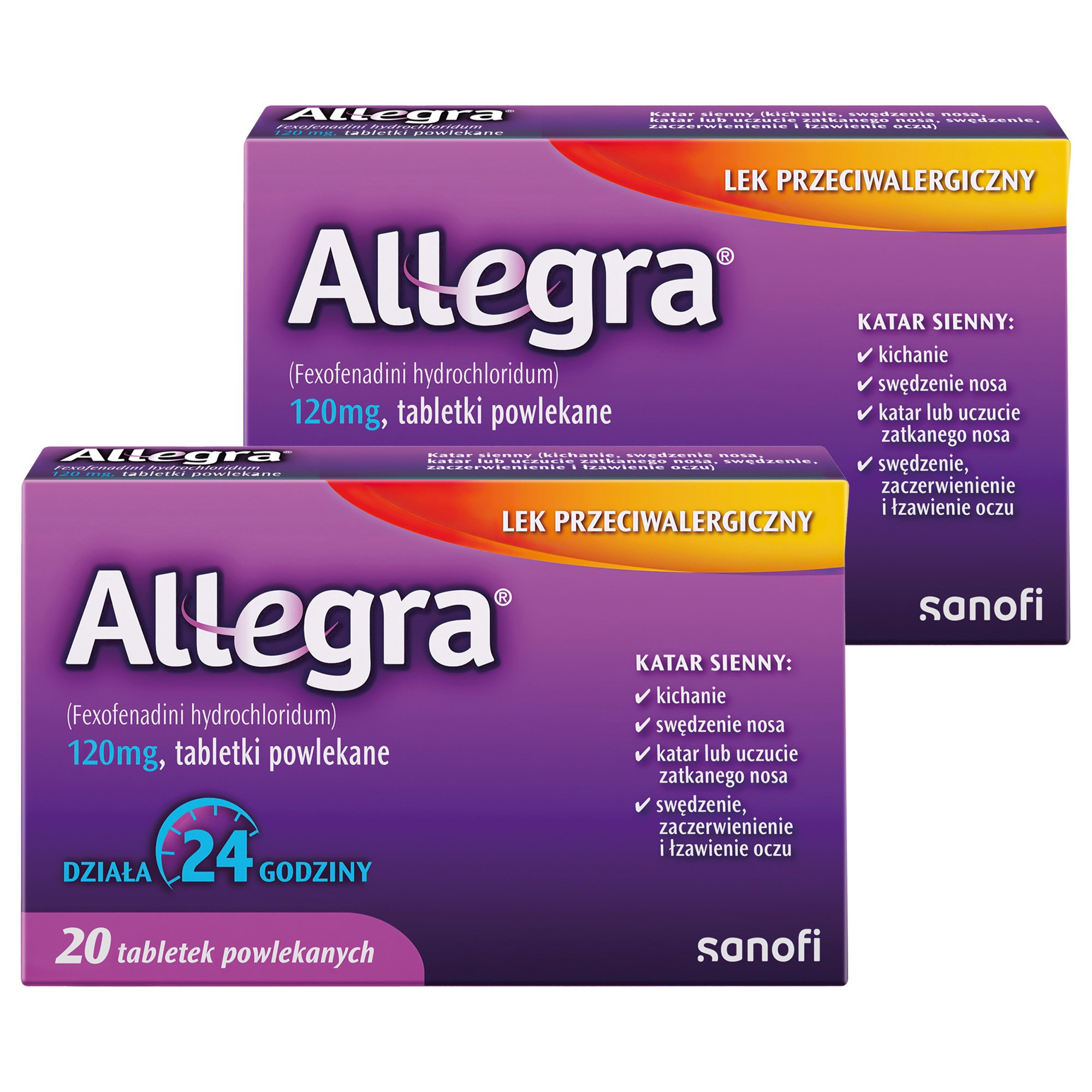 Allegra, 120 mg, tabletki powlekane, 2 x 20 sztuk zdjęcie