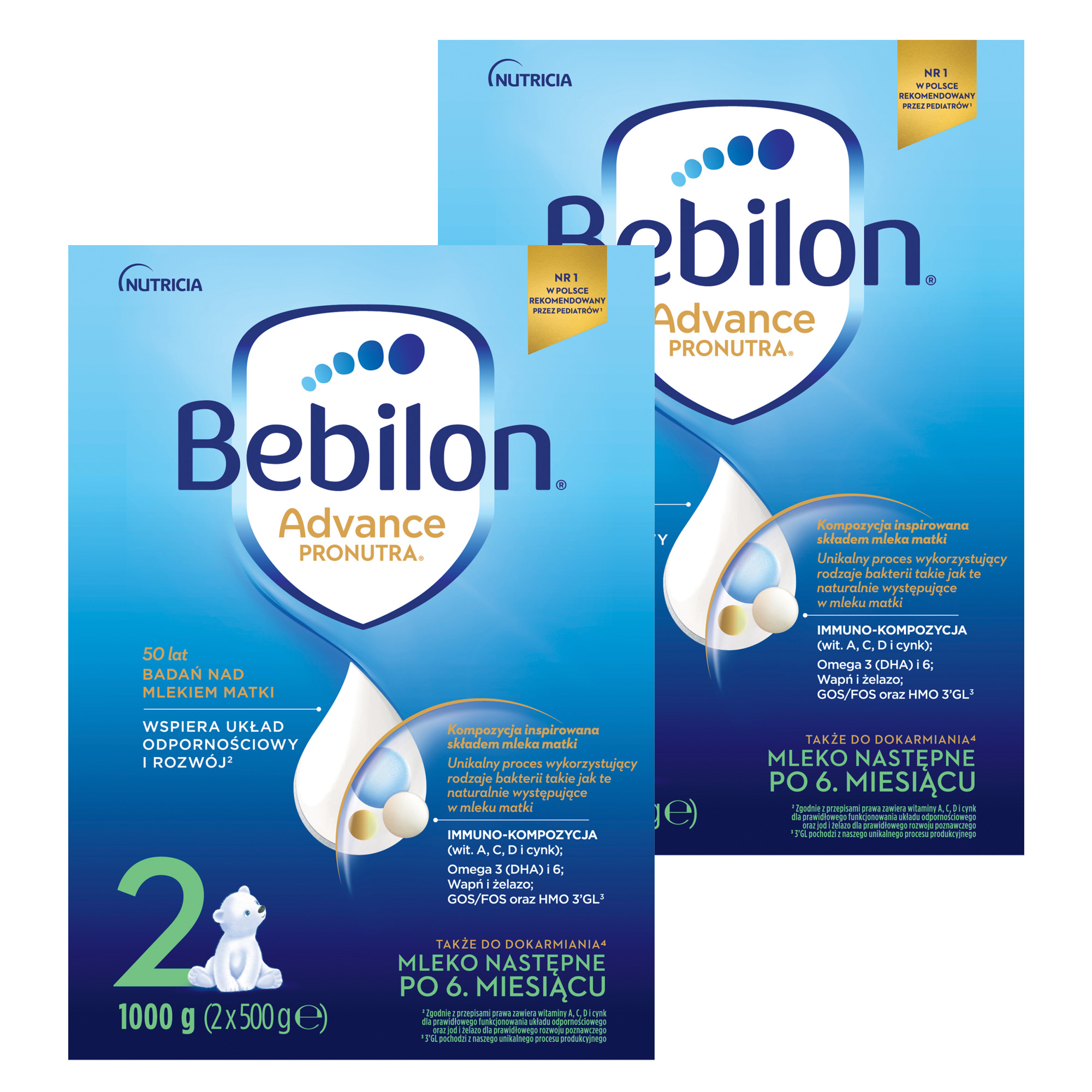 Bebilon 2 Advance Pronutra, mleko następne po 6. miesiącu, proszek, 2 x 1000 g zdjęcie