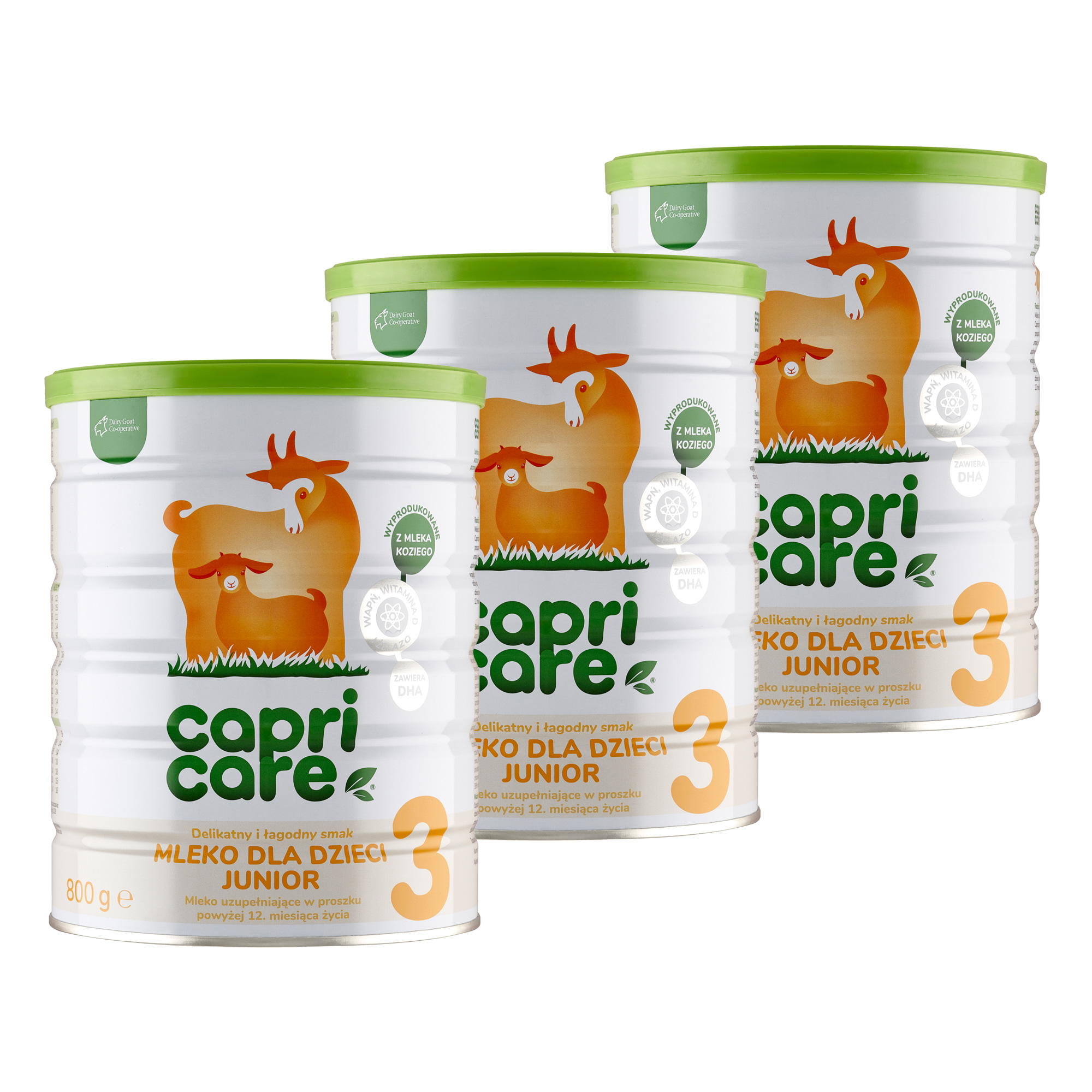 Capricare 3 Mleko dla dzieci Junior oparte na mleku kozim, 3 x 800 g zdjęcie