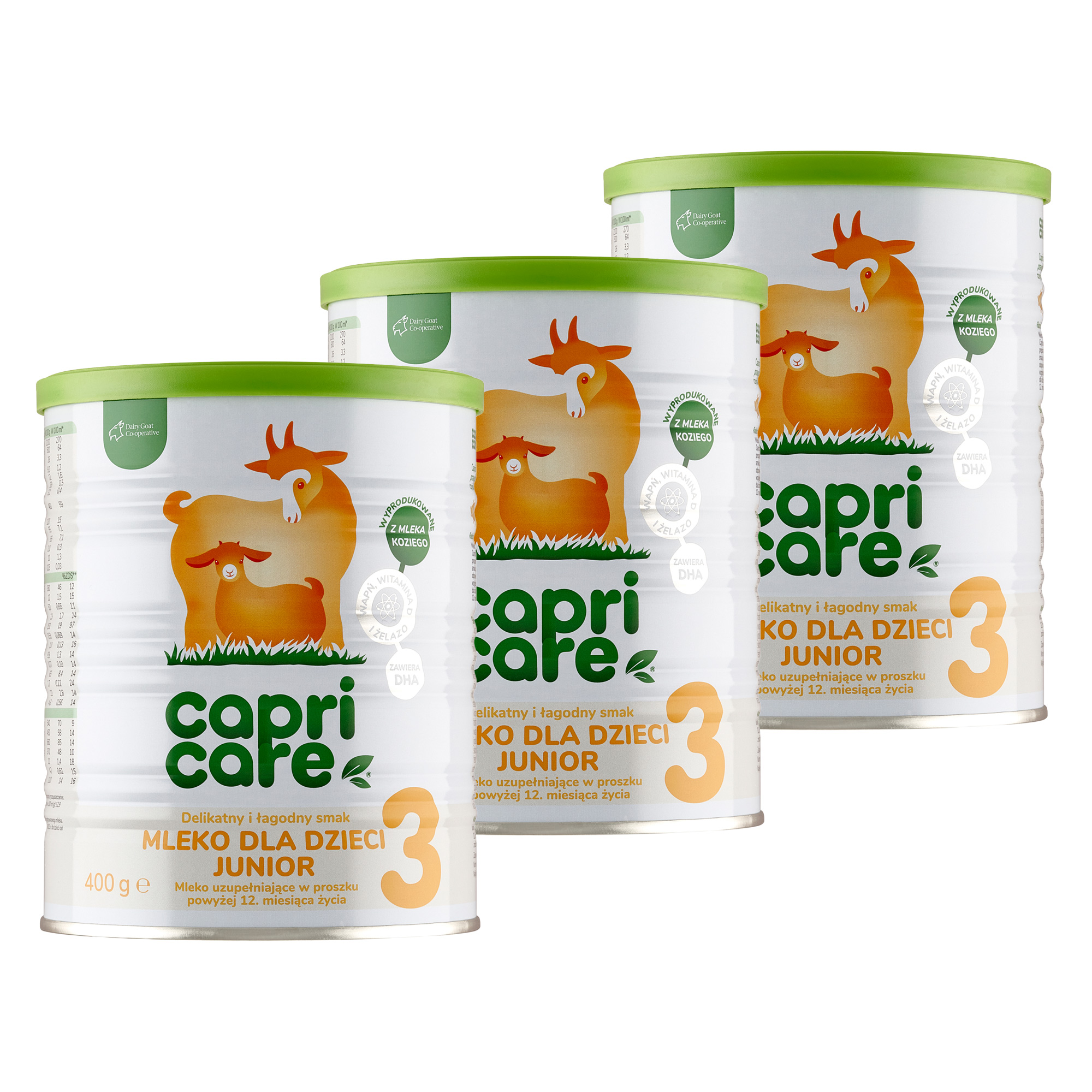 Capricare 3 Mleko dla dzieci Junior, powyżej 12. miesiąca, 3 x 400 g zdjęcie