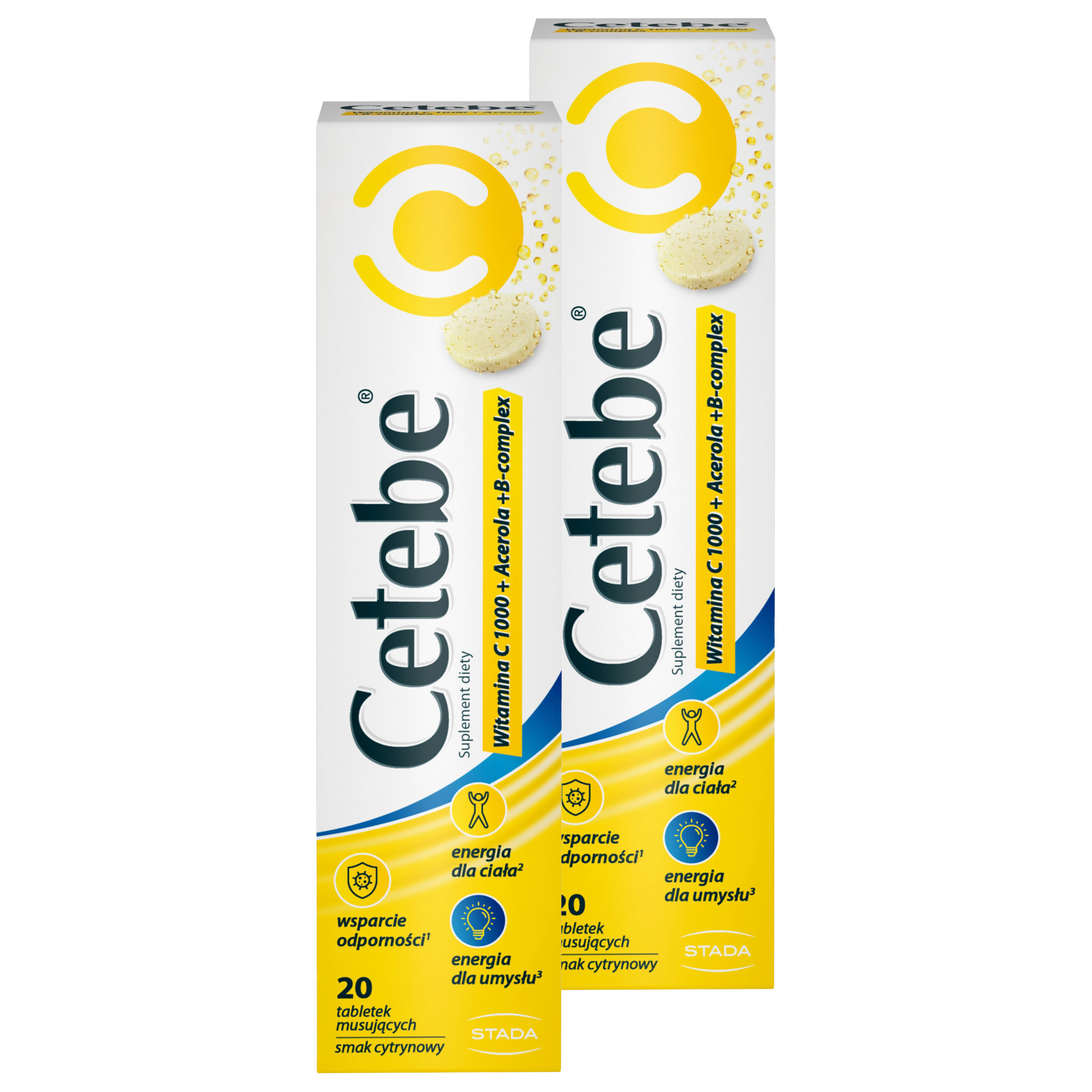 Cetebe Witamina C 1000 + Acerola + B-Complex, tabletki musujące, 2 x 20 sztuk zdjęcie
