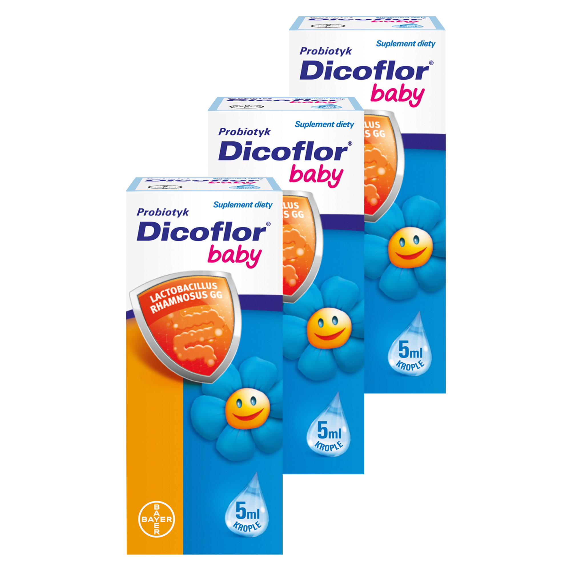 Dicoflor Baby, probiotyk, krople, 3 x 5 ml zdjęcie