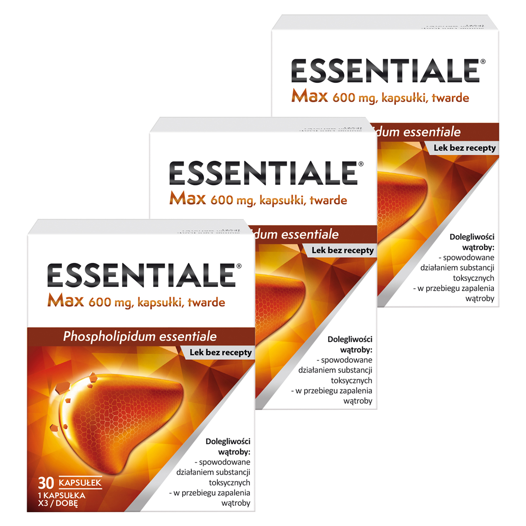 Essentiale Max 600 mg, kapsułki, 3 x 30 sztuk zdjęcie