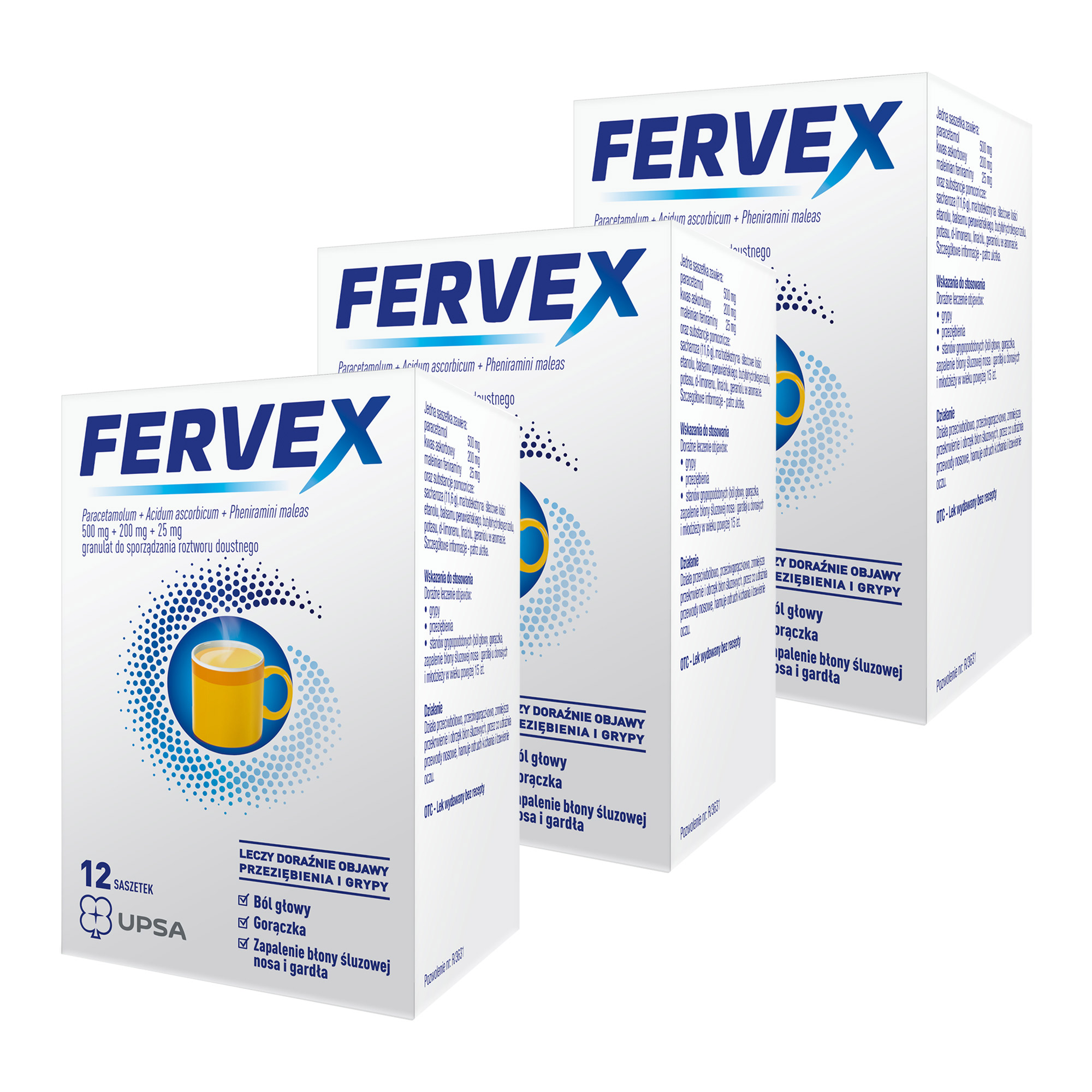 FERVEX smak cytrynowy, saszetki, 3 x 12 sztuk zdjęcie