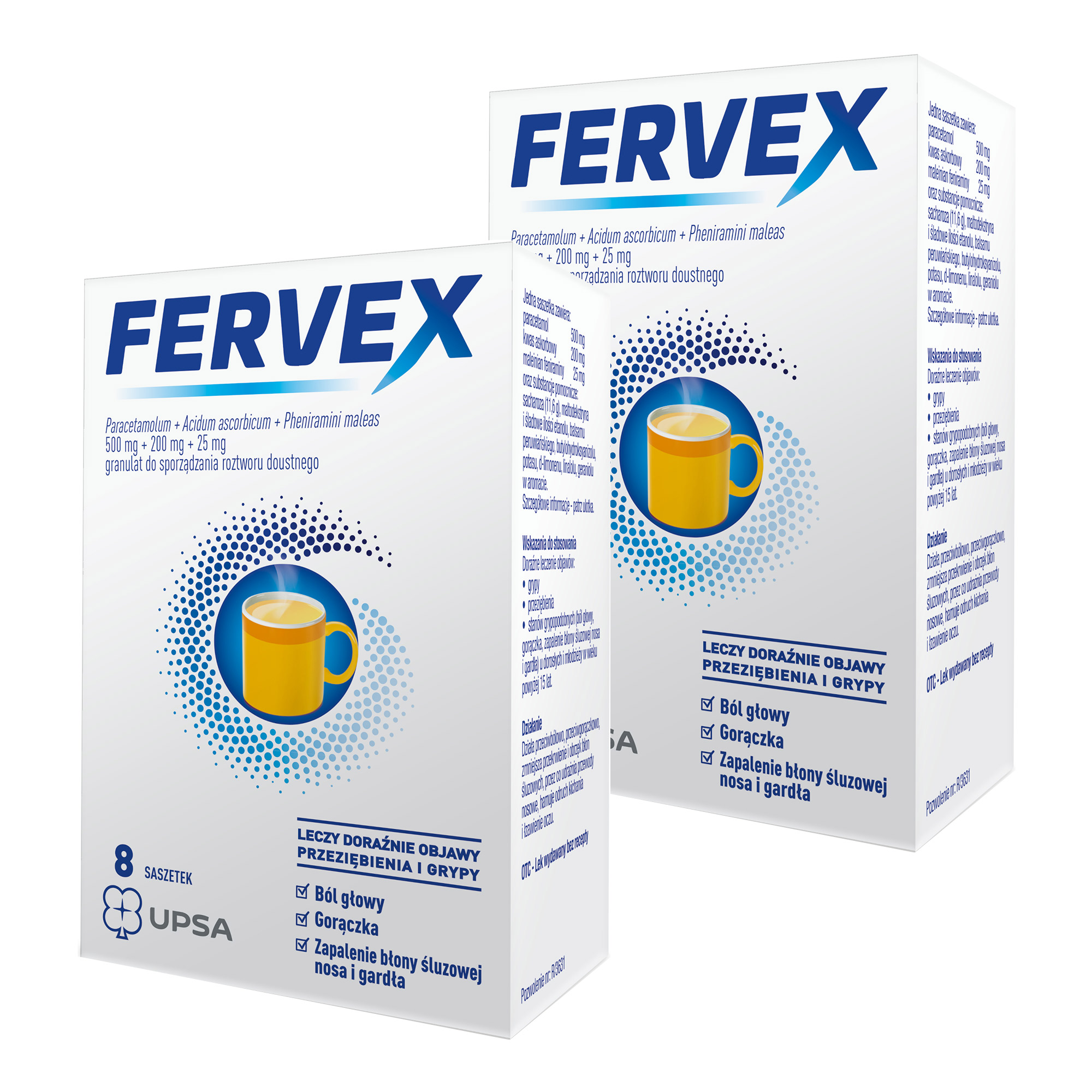 Fervex o smaku cytrynowym, saszetki, 2 x 8 sztuk zdjęcie