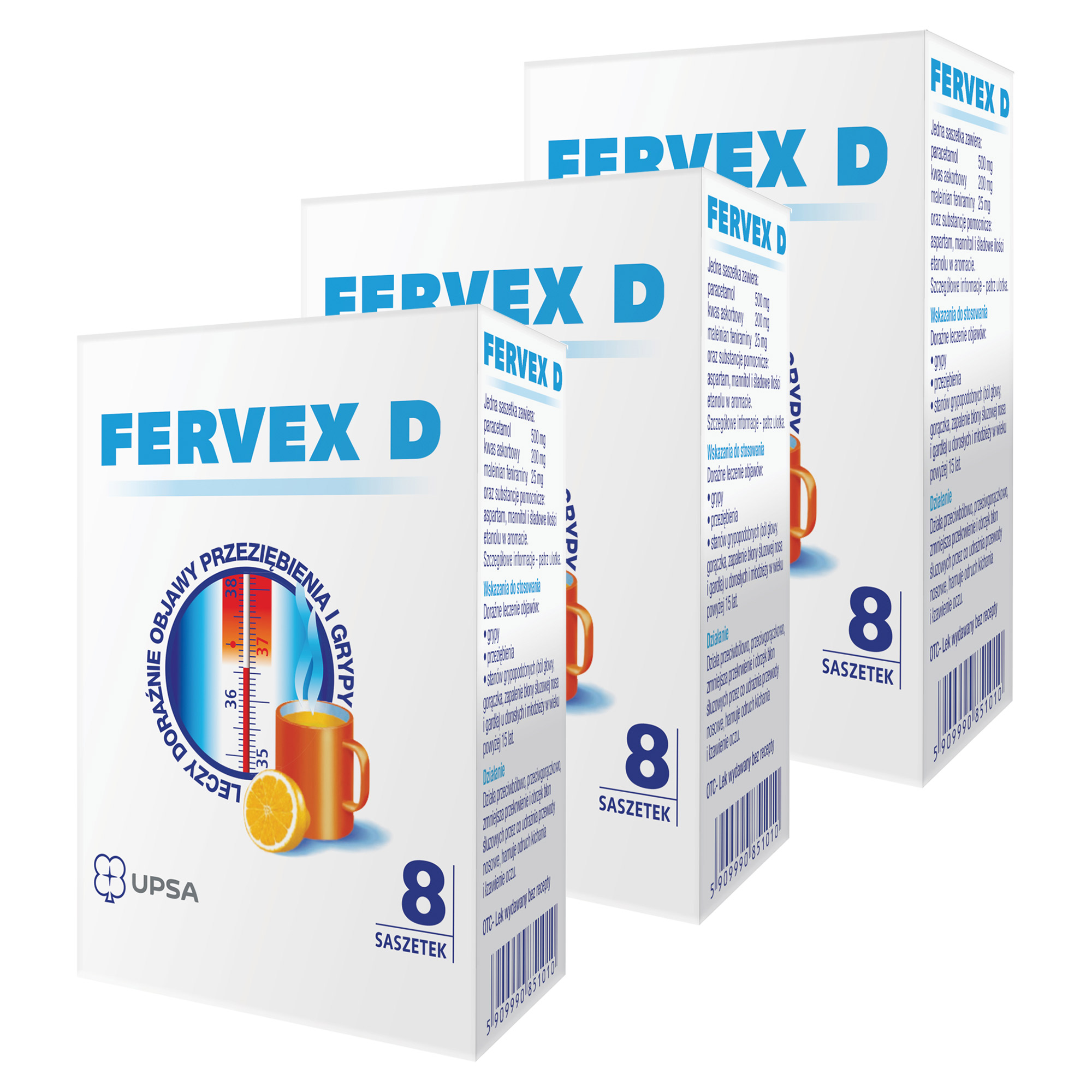 Fervex D, saszetki, 3 x 8 sztuk zdjęcie