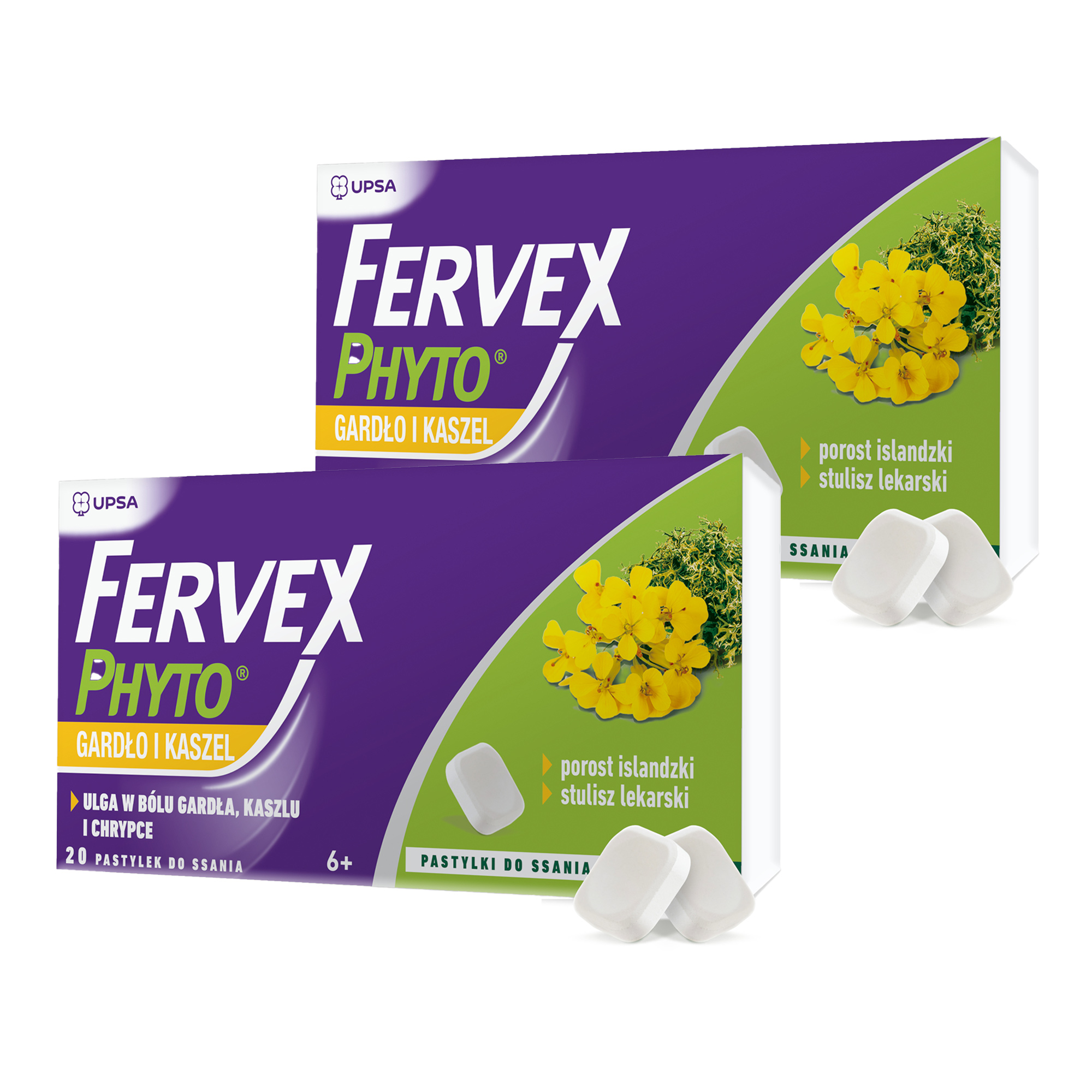 Fervex Phyto gardło i kaszel, pastylki, 2 x 20 sztuk zdjęcie