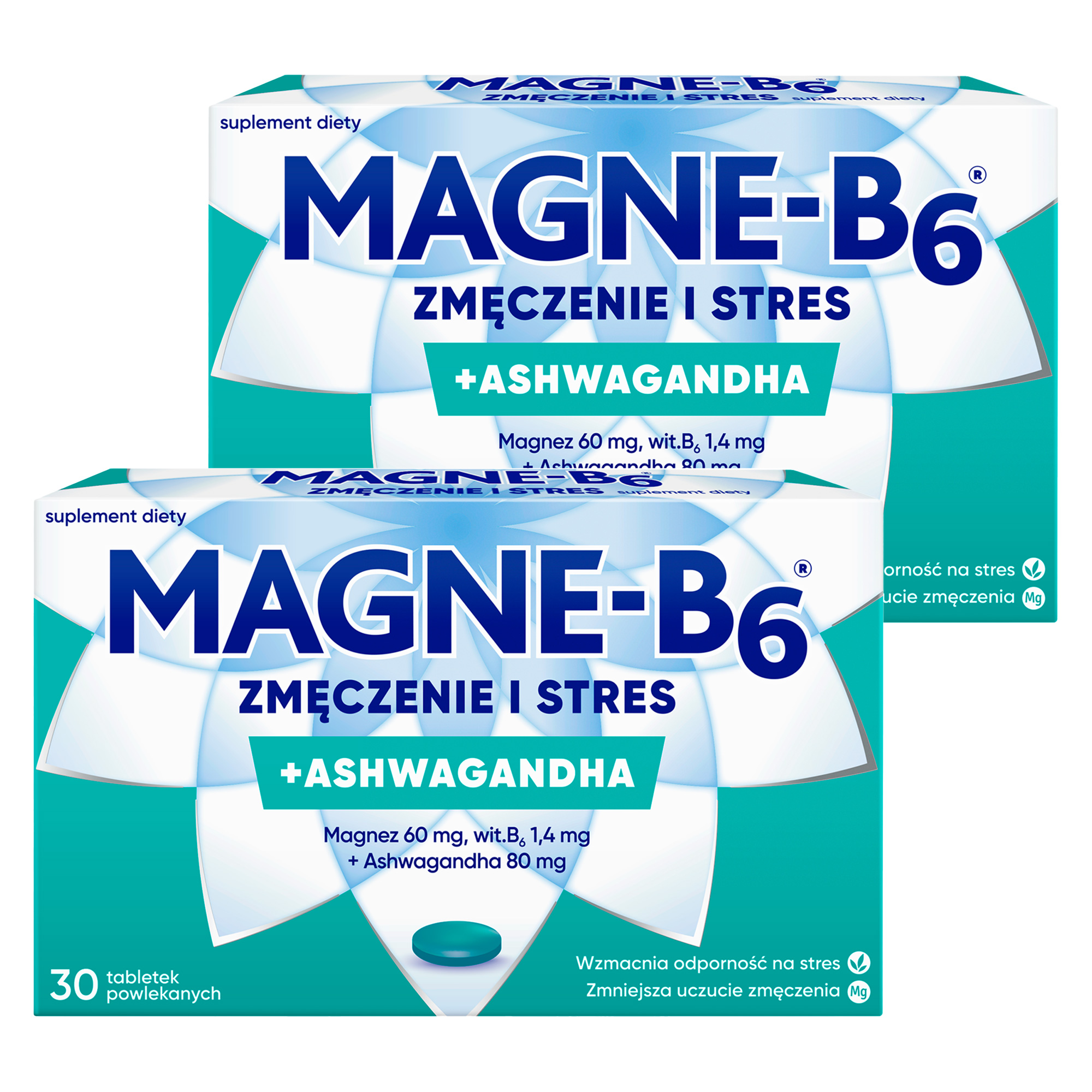 Magne-B6 zmęczenie i stres + Ashwagandha, tabletki, 2 x 30 sztuk zdjęcie