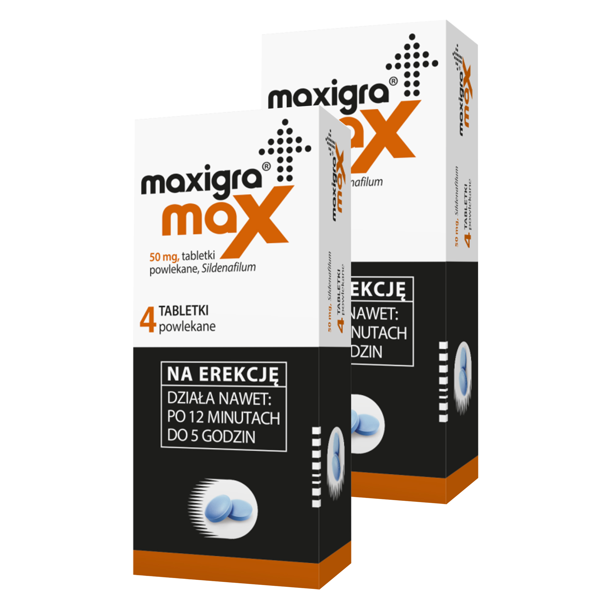 Maxigra Max, 50 mg, tabletki powlekane, 2 x 4 sztuki zdjęcie
