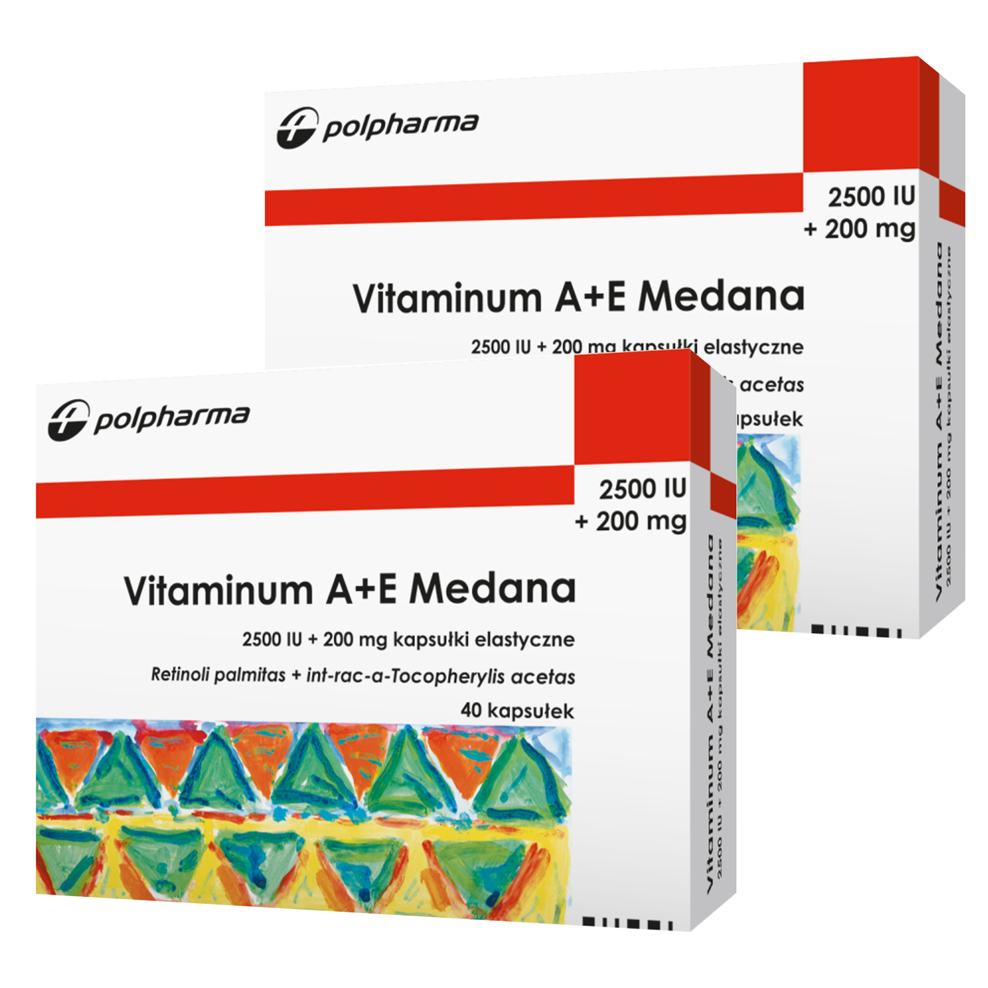Vitaminum A+E Medana, 2500 j.m.A + 200 mg E, kapsułki, 2 x 40 sztuk zdjęcie