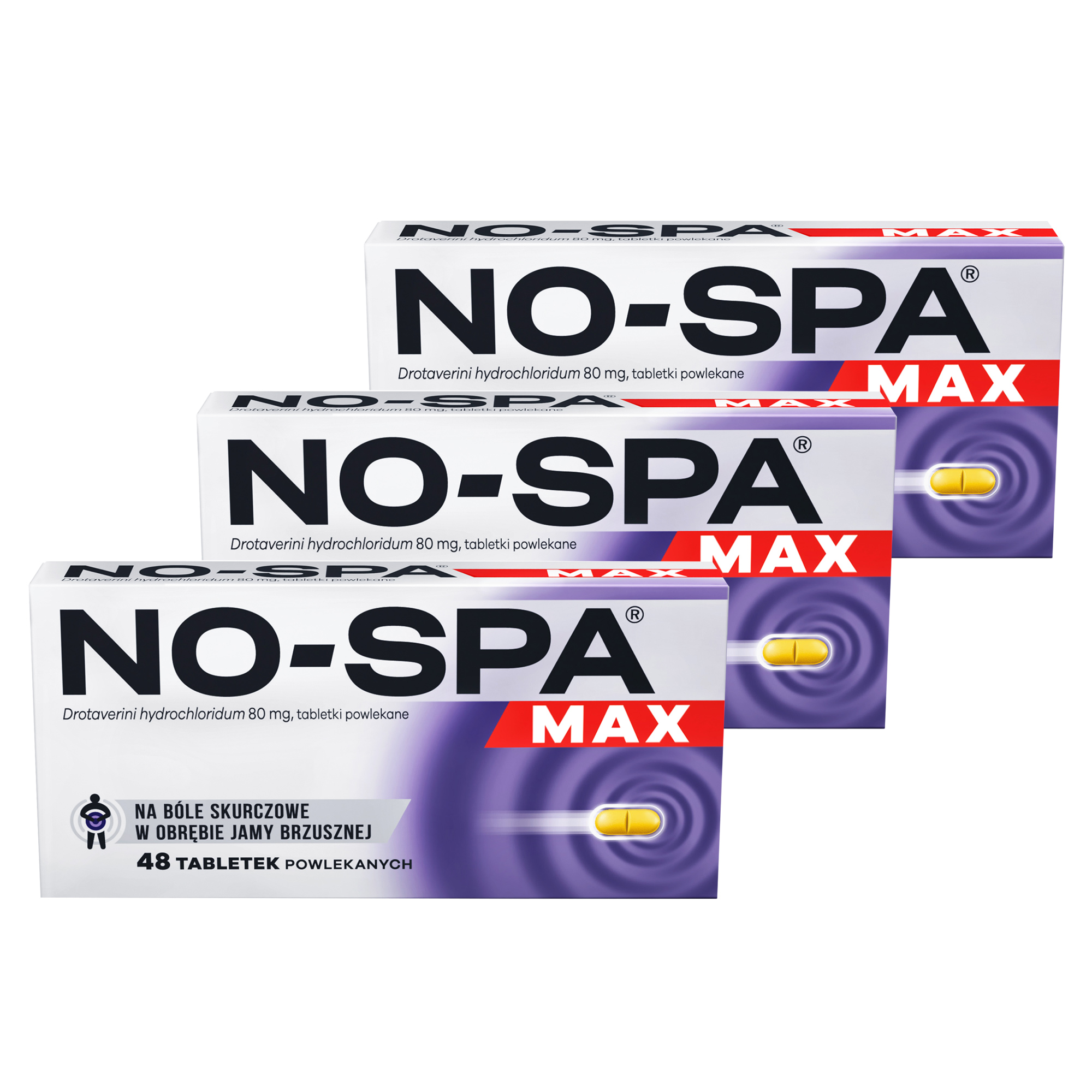 No-Spa Max, 80 mg, tabletki powlekane, 3 x 48 sztuk zdjęcie