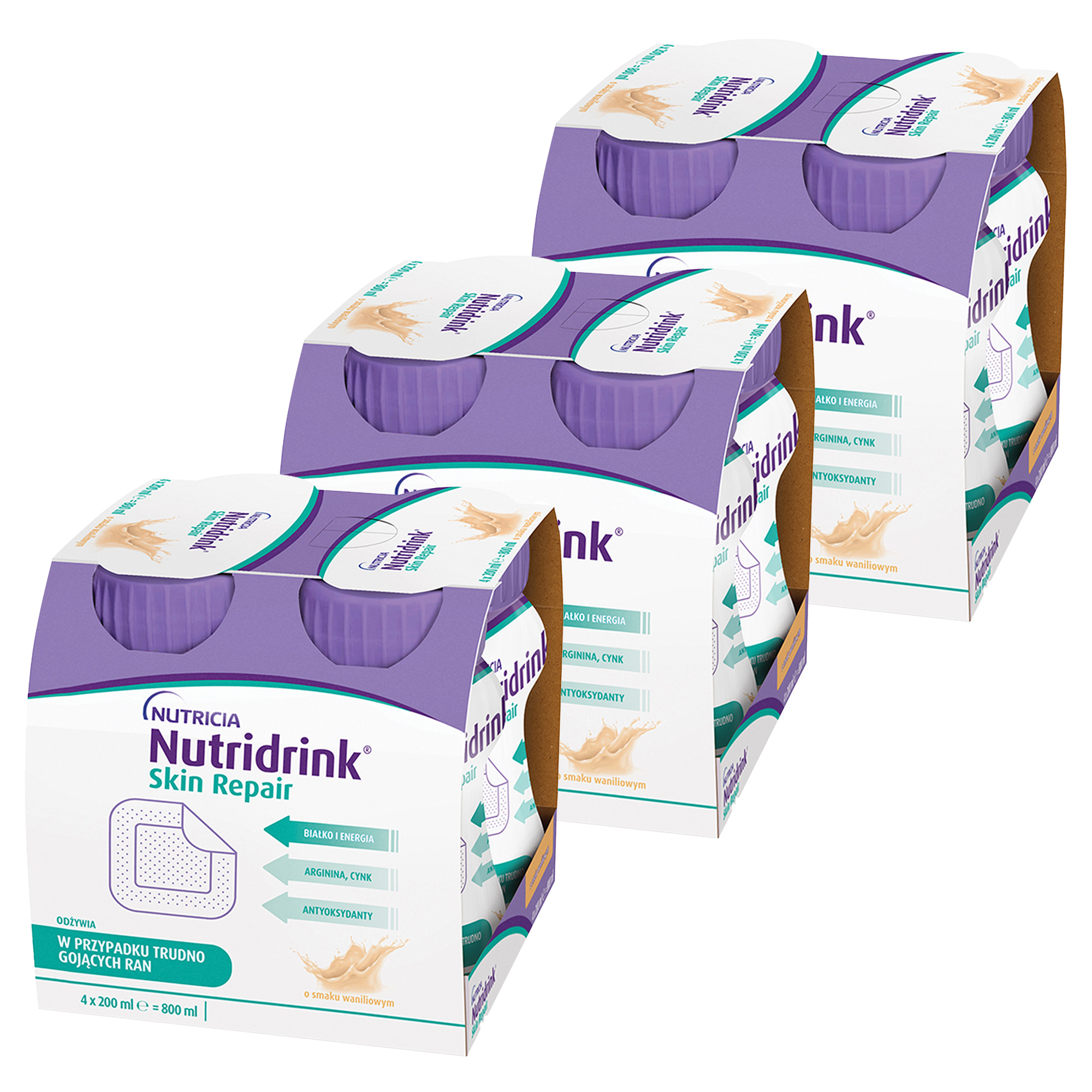 Nutridrink Skin Repair, napój o smaku wanilia, 12 x 200 ml zdjęcie
