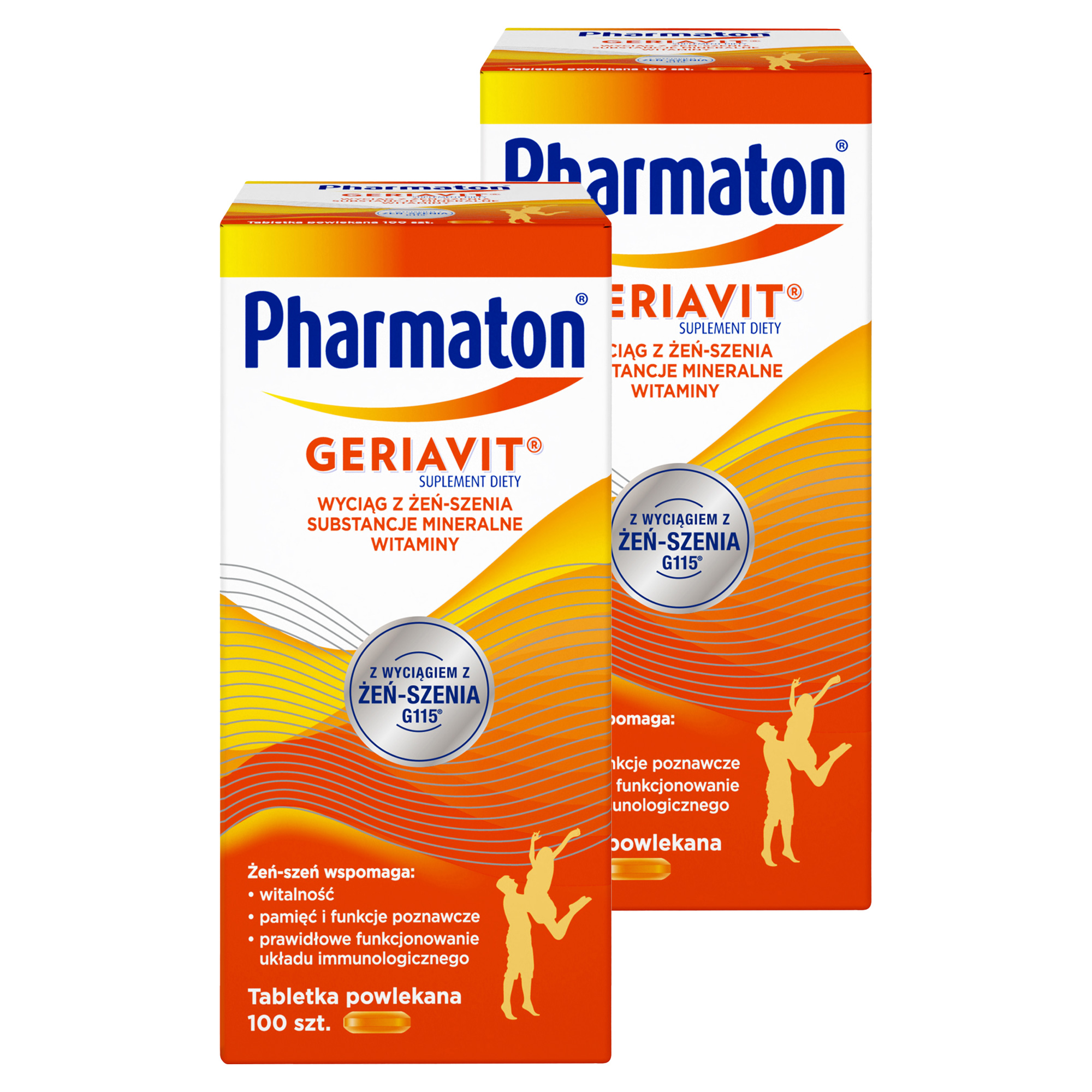 Pharmaton Geriavit, tabletki powlekane, 2 x 100 sztuk zdjęcie