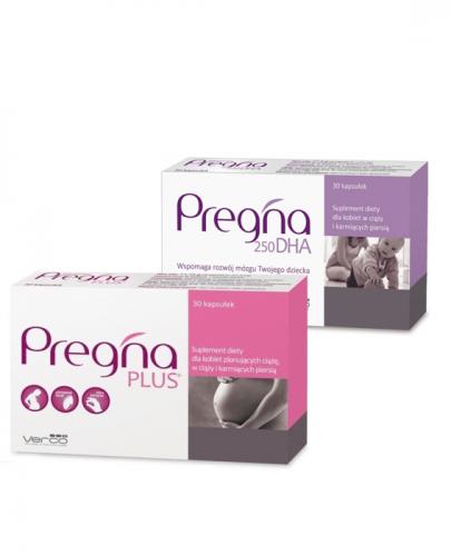 Pregna PLUS, kapsułki, 30 sztuk + Pregna DHA, kapsułki, 30 sztuk [ZESTAW] zdjęcie