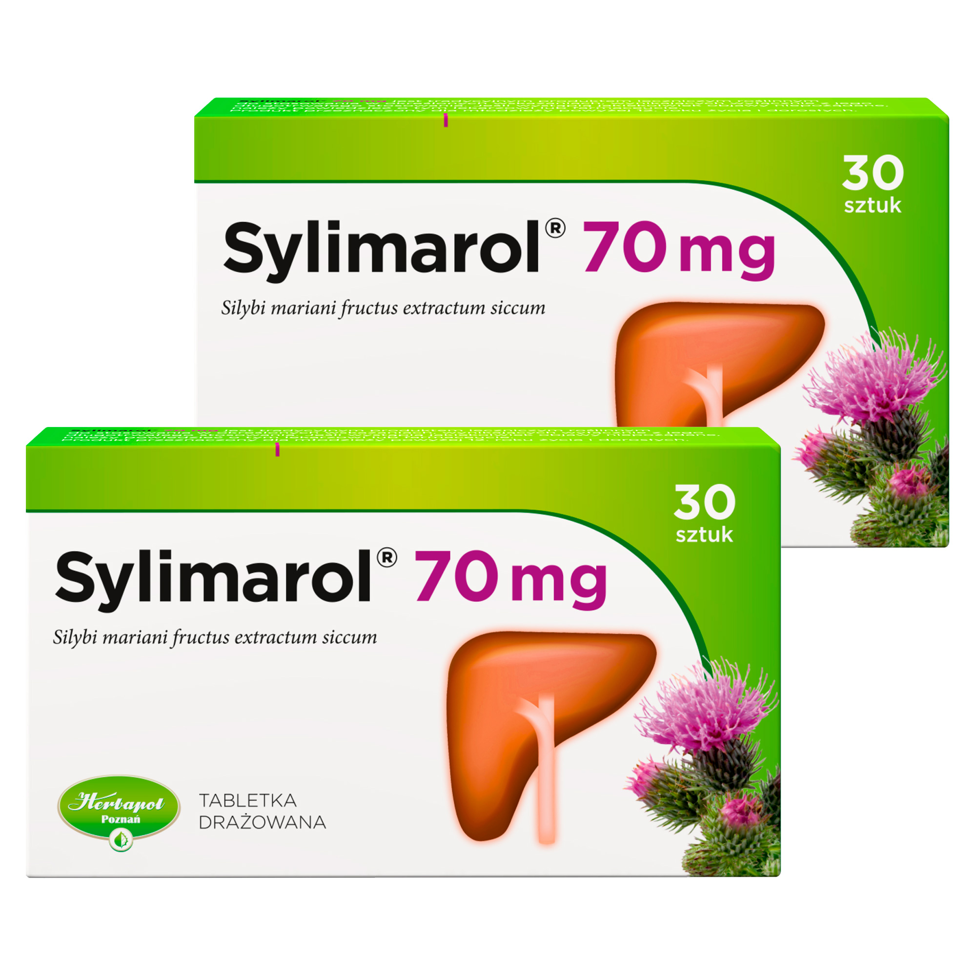 Sylimarol 70 mg, tabletki drażowane, 2 x 30 sztuk zdjęcie