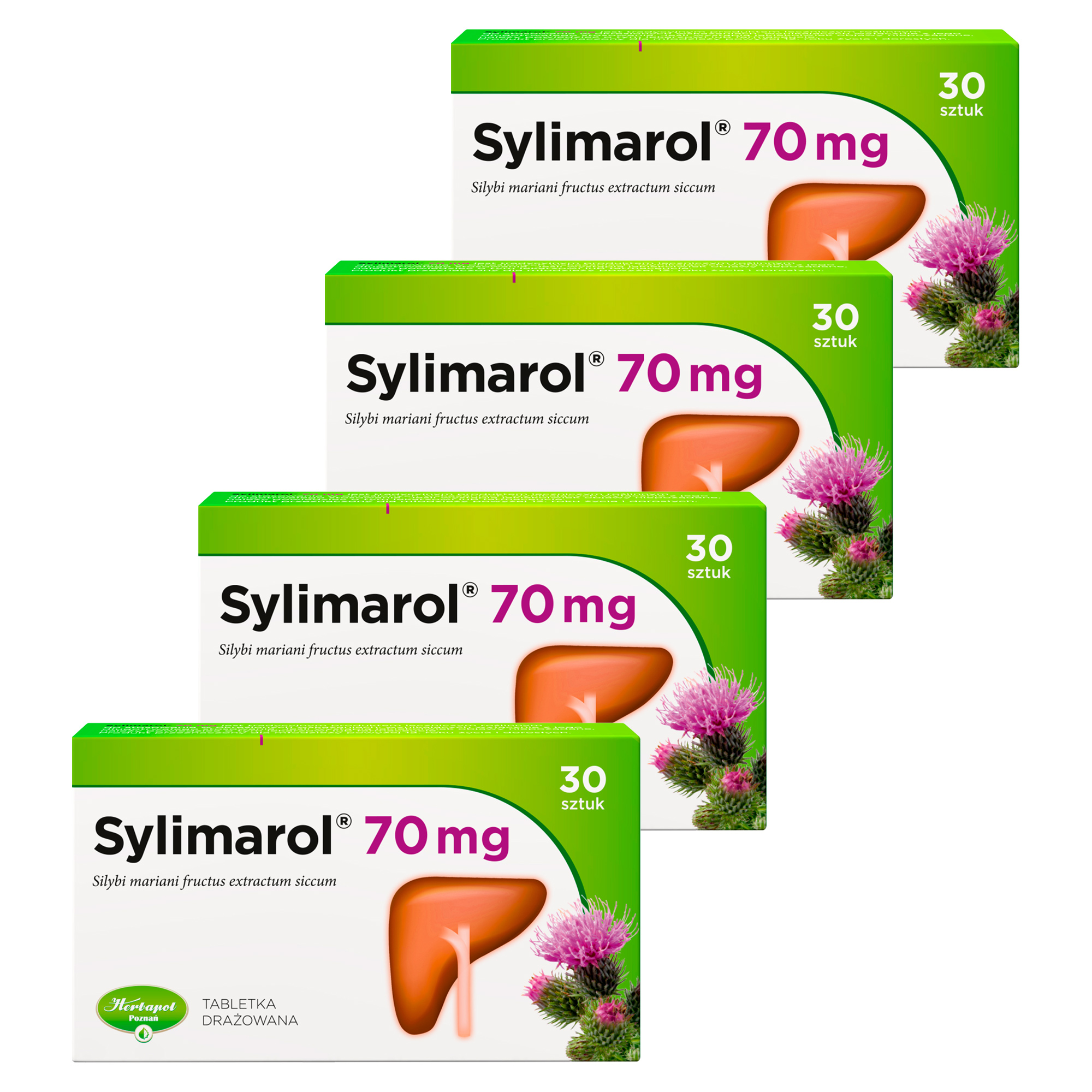 Sylimarol 70 mg, tabletki drażowane, 4 x 30 sztuk zdjęcie